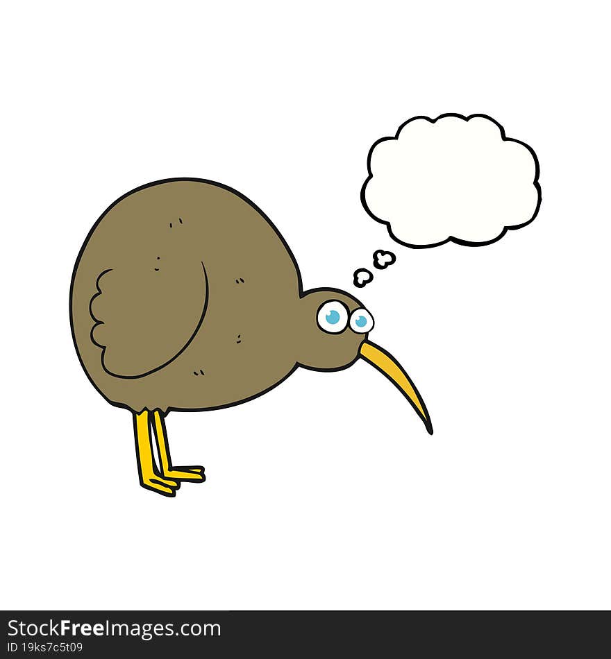 Thought Bubble Cartoon Kiwi Bird