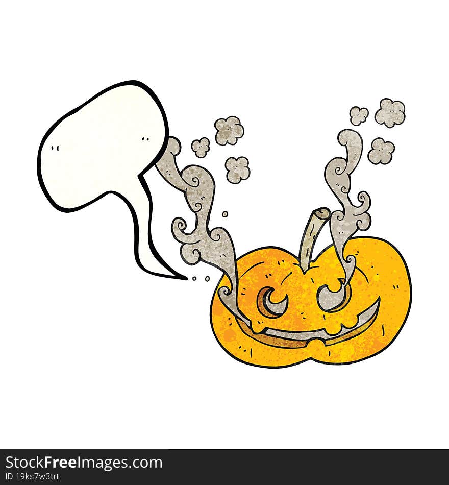 freehand drawn texture speech bubble cartoon halloween pumpkin