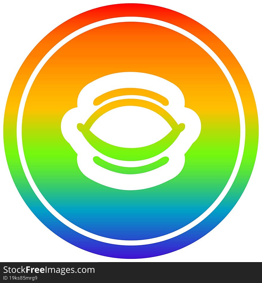 closed eye circular in rainbow spectrum