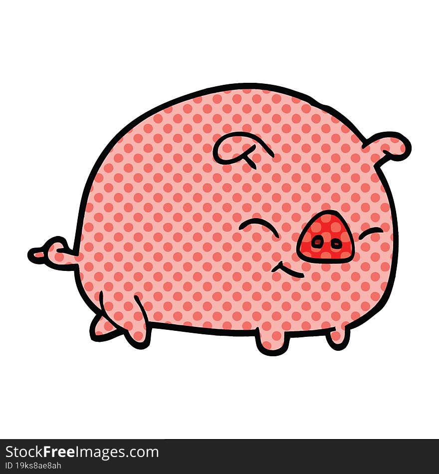 Comic Book Style Cartoon Pig