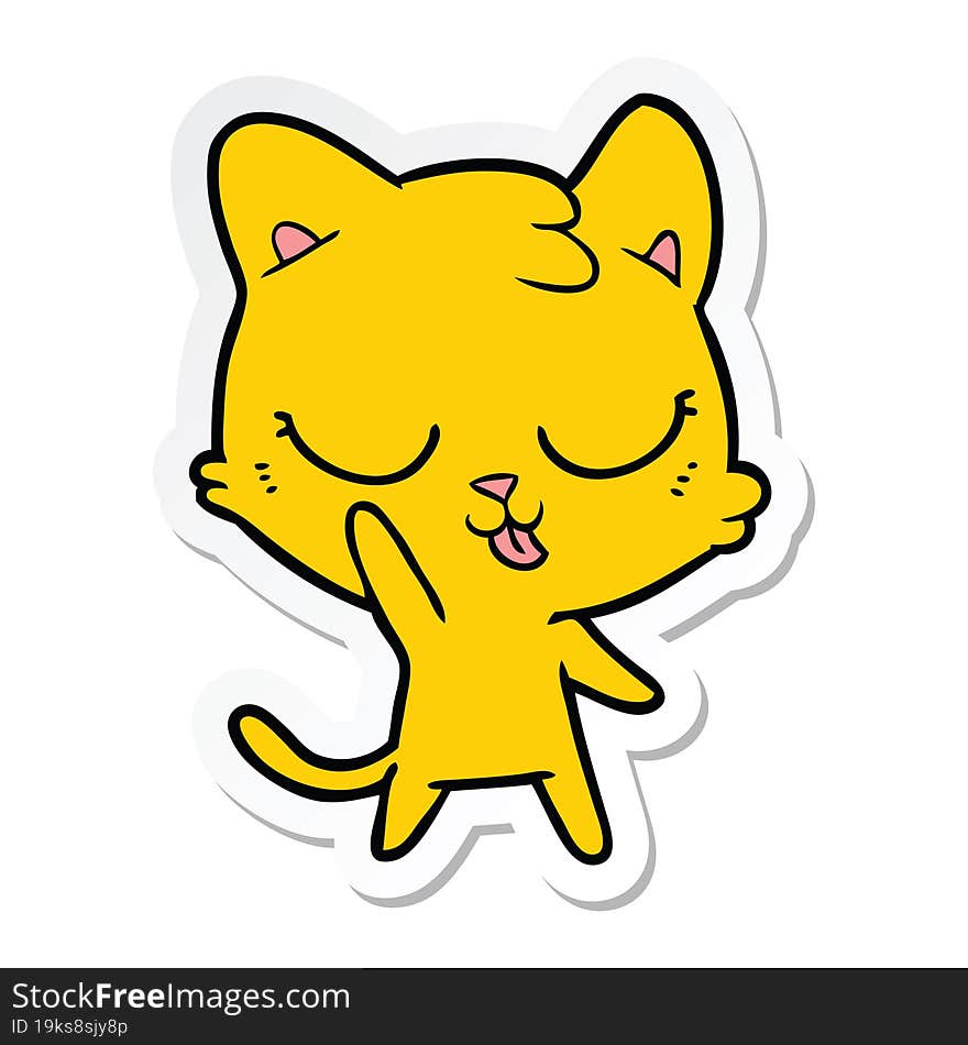 sticker of a cartoon cat