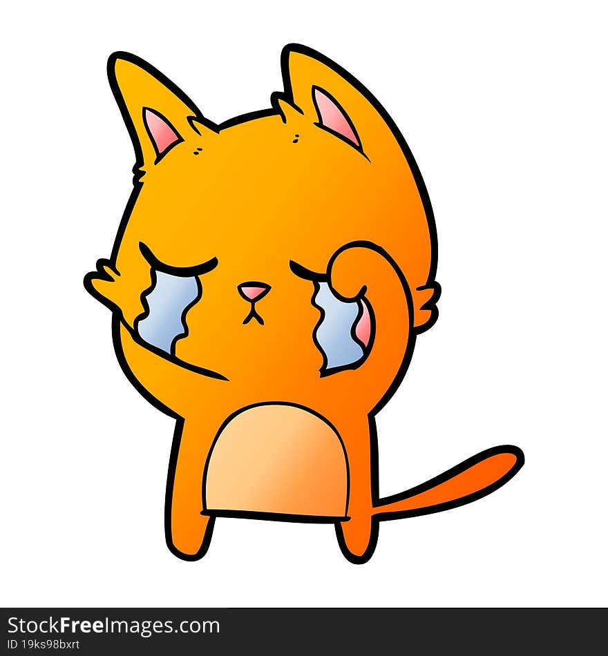 crying cartoon cat. crying cartoon cat