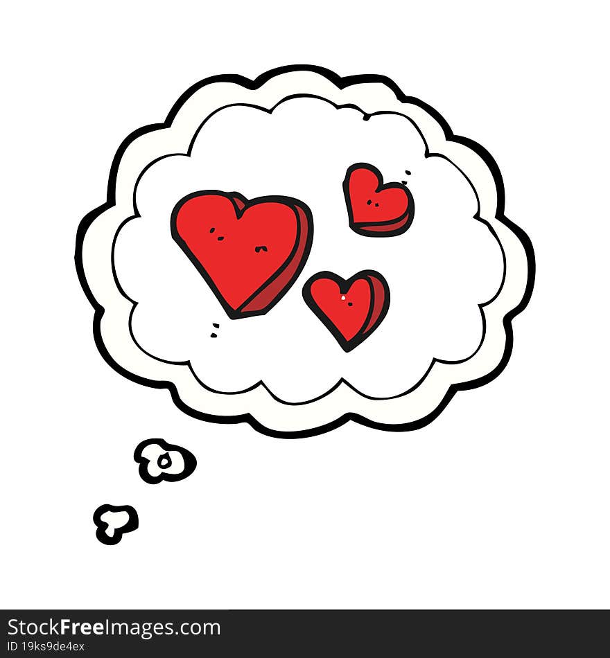 thought bubble cartoon hearts