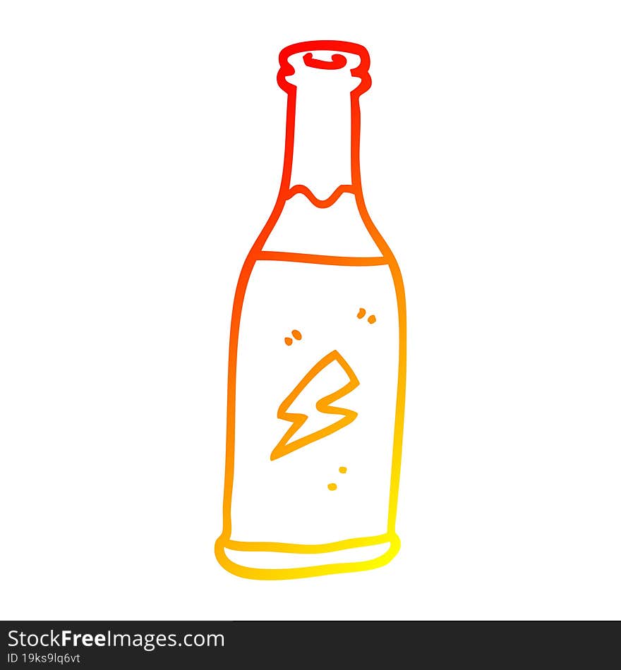 Warm Gradient Line Drawing Cartoon Unhealthy Drink