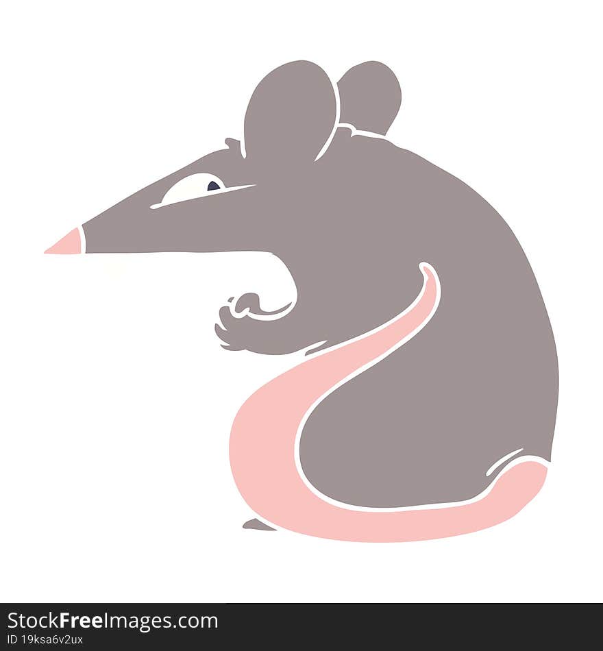 sly flat color style cartoon rat