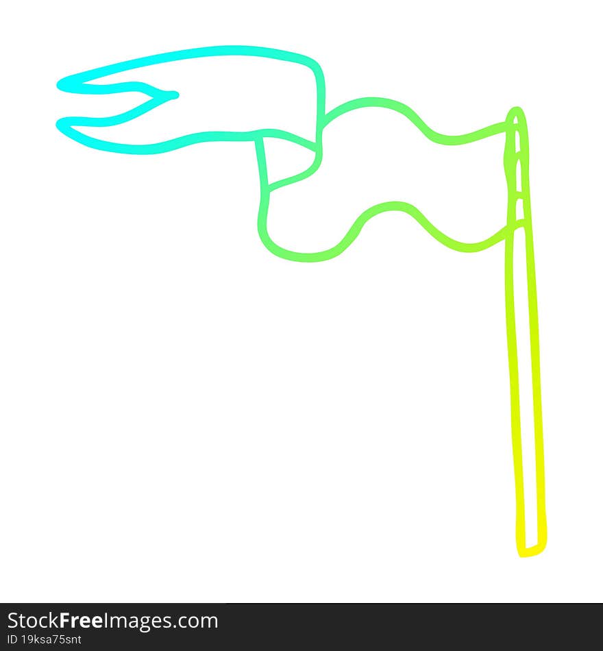 cold gradient line drawing cartoon flag