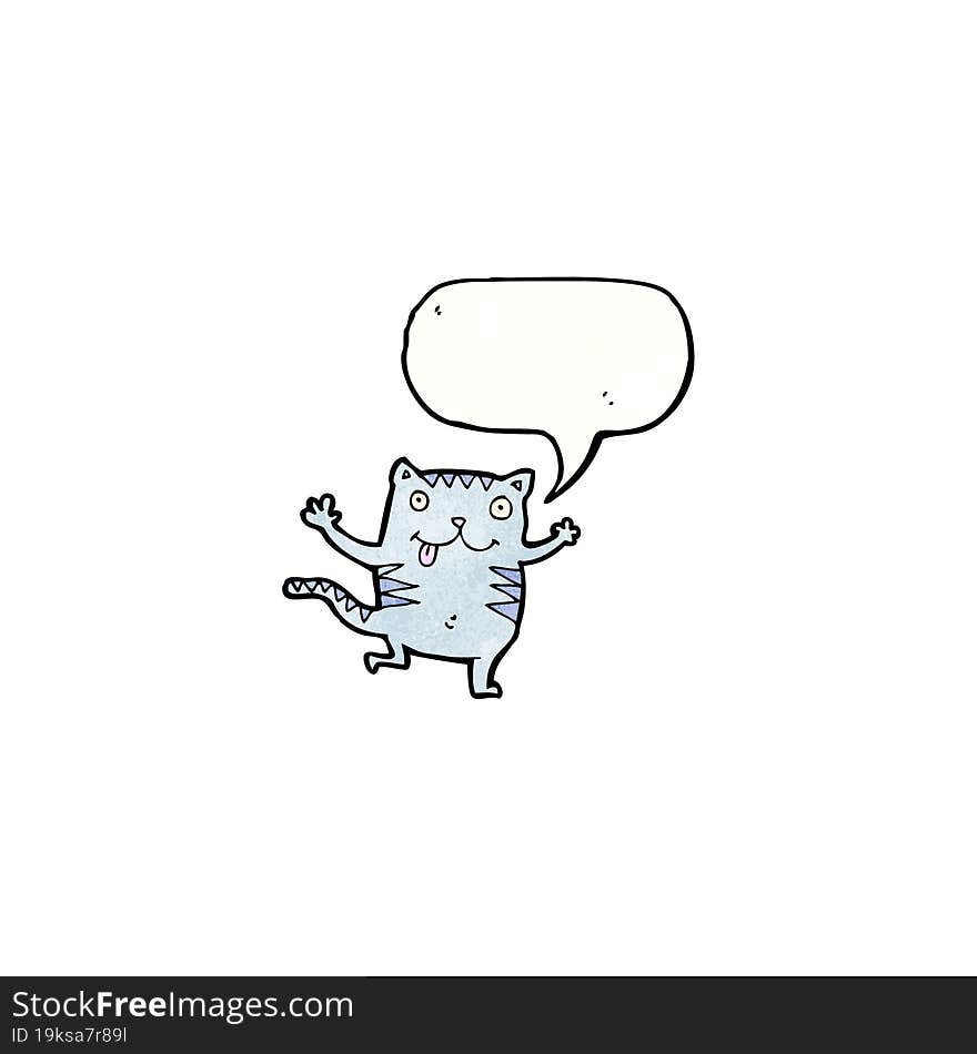 cute cartoon cat with speech bubble