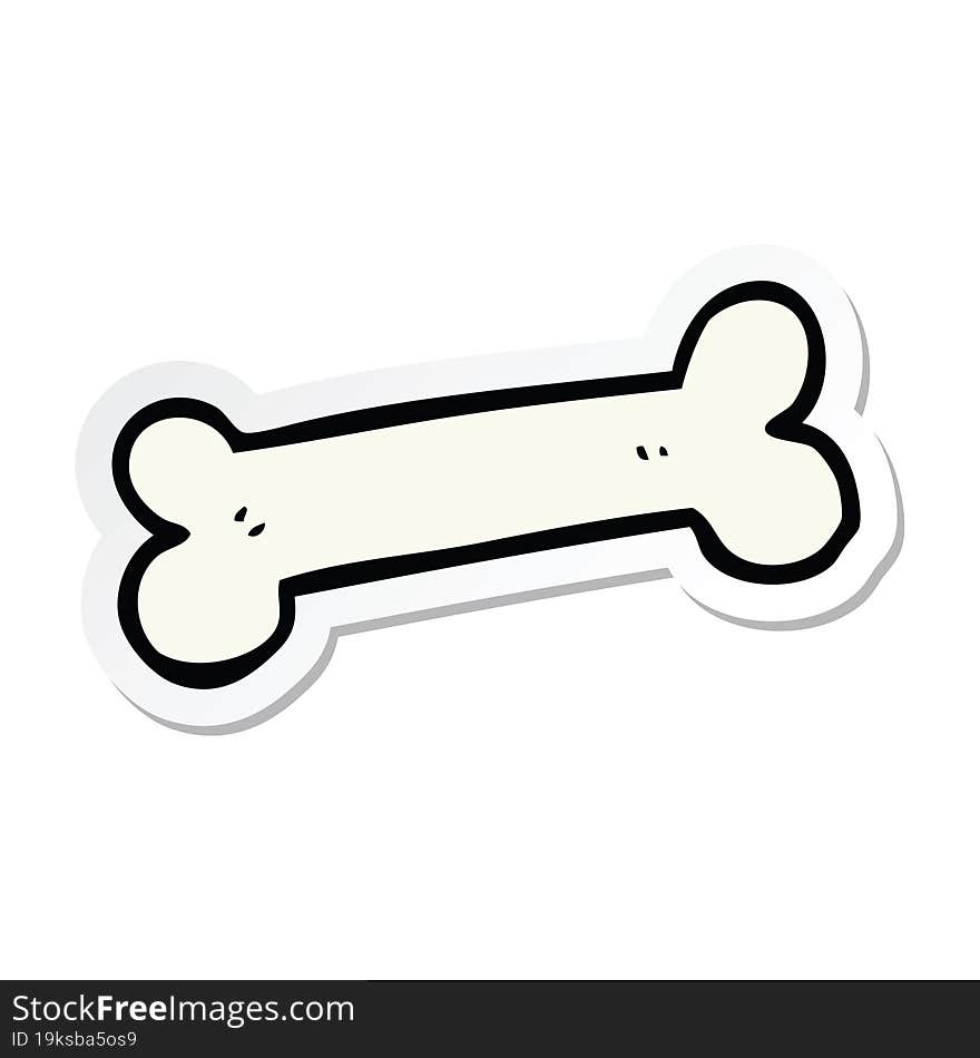 sticker of a cartoon bone