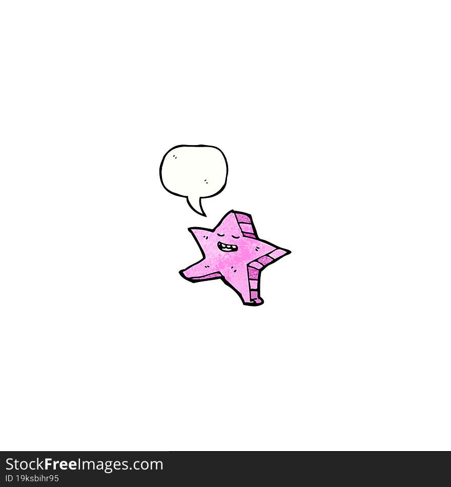 carton dancing star with speech bubble