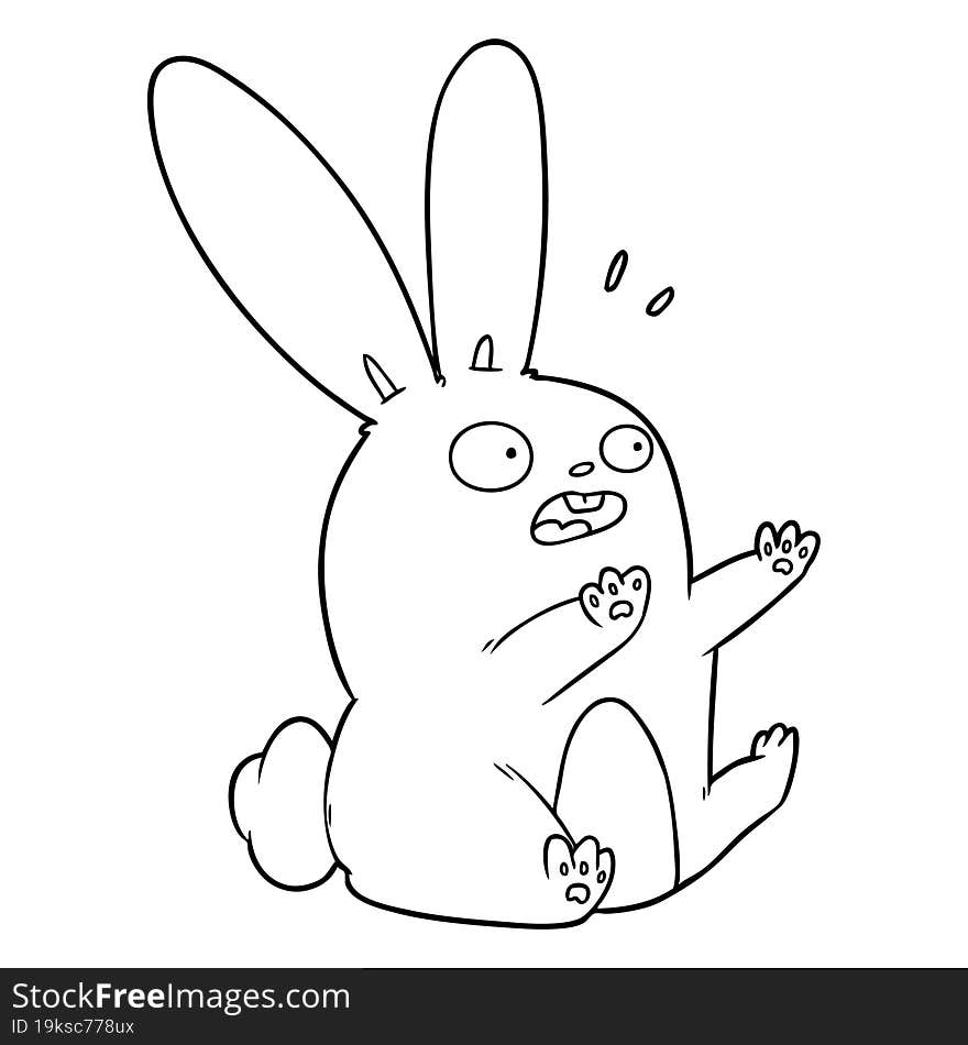 cartoon startled rabbit. cartoon startled rabbit