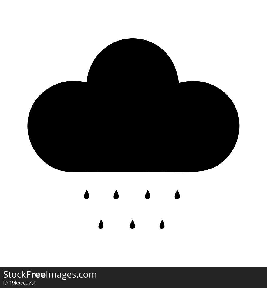 Flat Symbol Rain Cloud