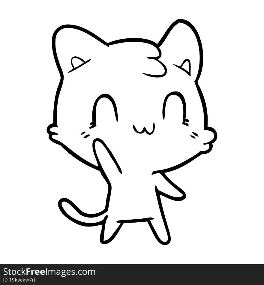 cartoon happy cat. cartoon happy cat