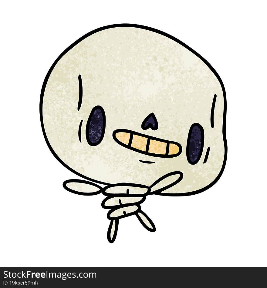 textured cartoon kawaii cute dead skeleton