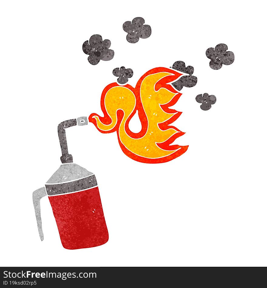 retro cartoon blow torch