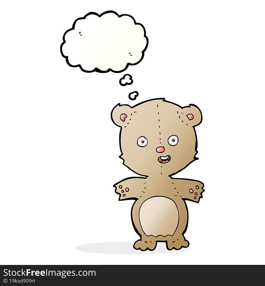 Cartoon Teddy Bear With Thought Bubble