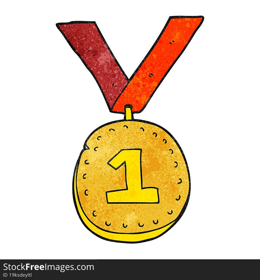 textured cartoon first place medal