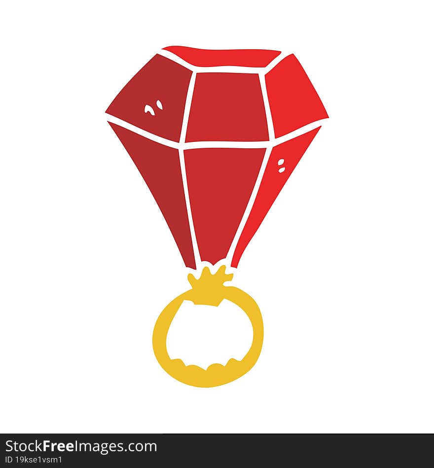 cartoon doodle red ruby ring