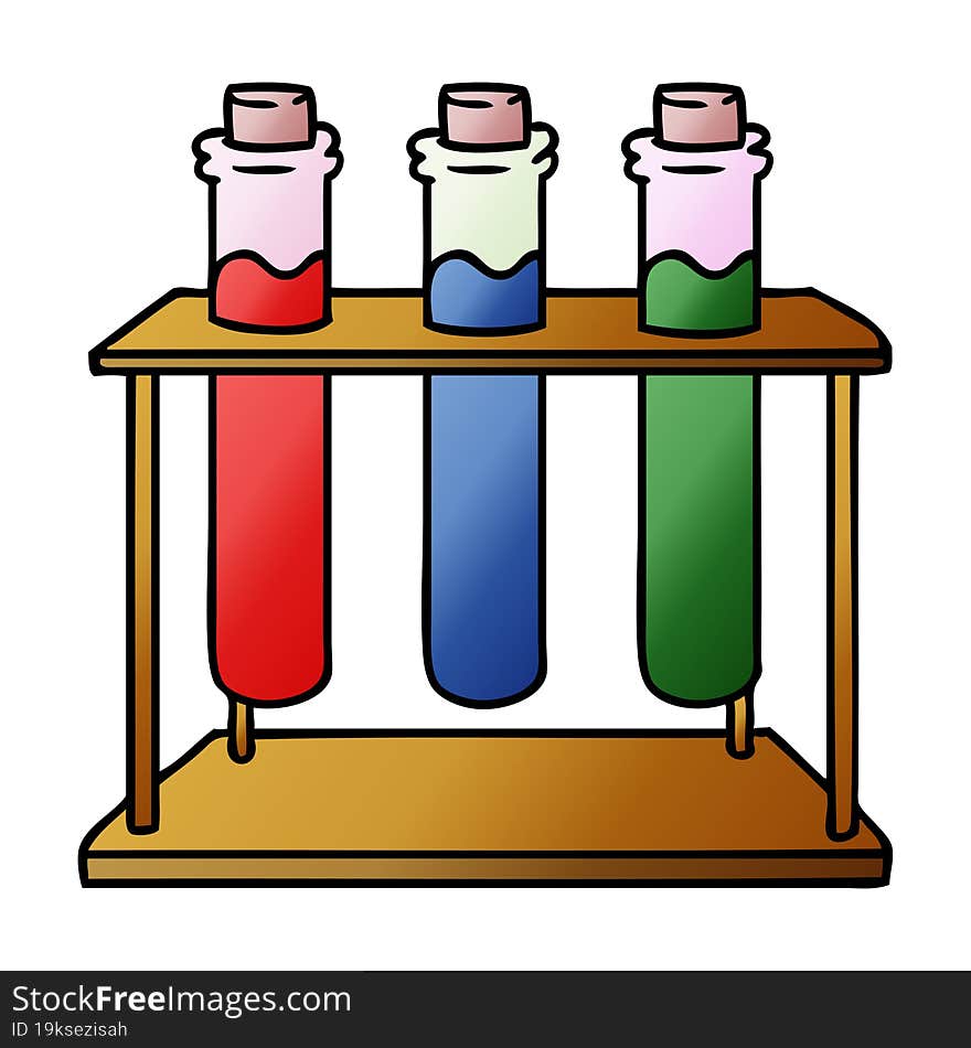 gradient cartoon doodle of a science test tube