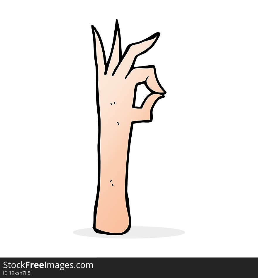 cartoon okay hand gesture