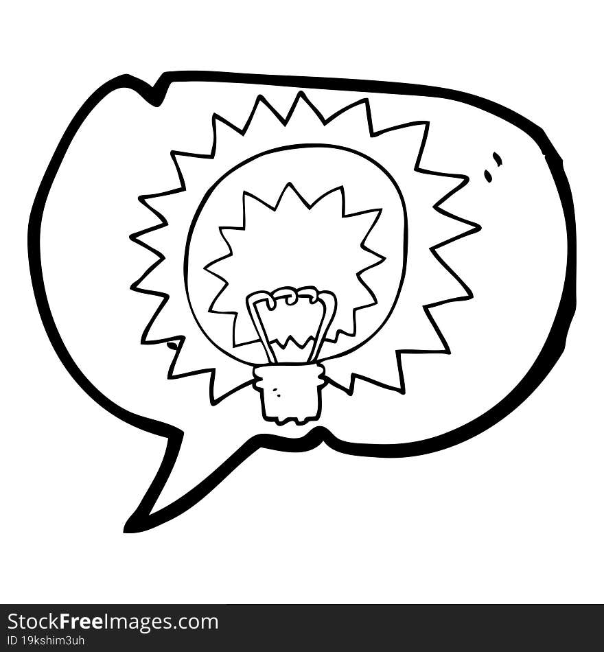 Speech Bubble Cartoon Light Bulb