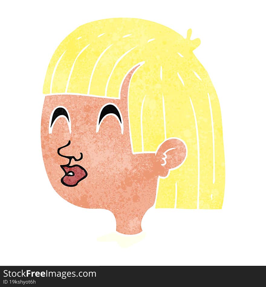 Retro Cartoon Female Face