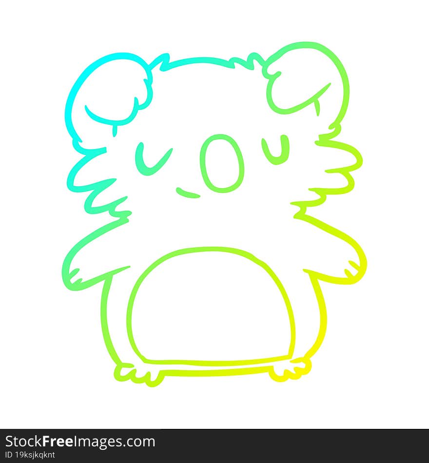 Cold Gradient Line Drawing Cute Koala