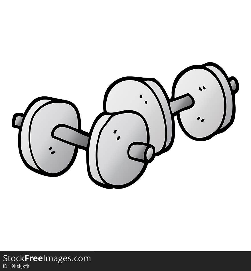 vector gradient illustration cartoon pair of dumbbells