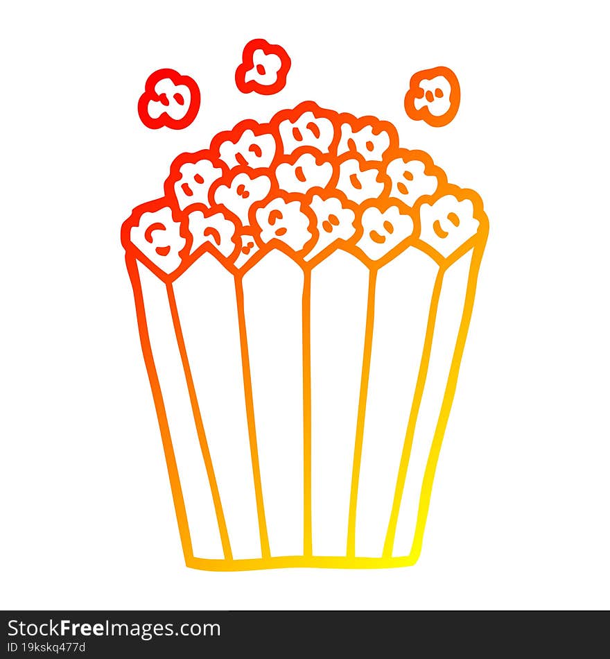 warm gradient line drawing cartoon cinema popcorn