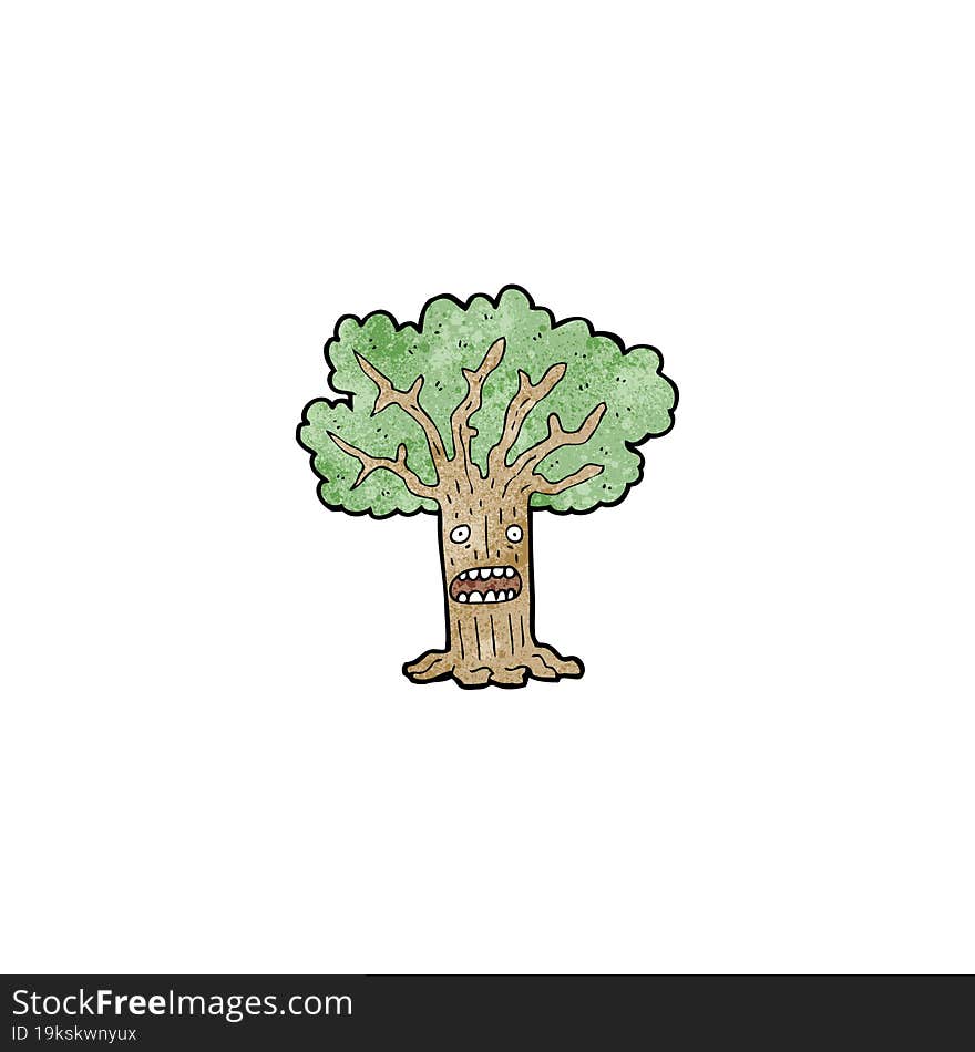 cartoon worried tree