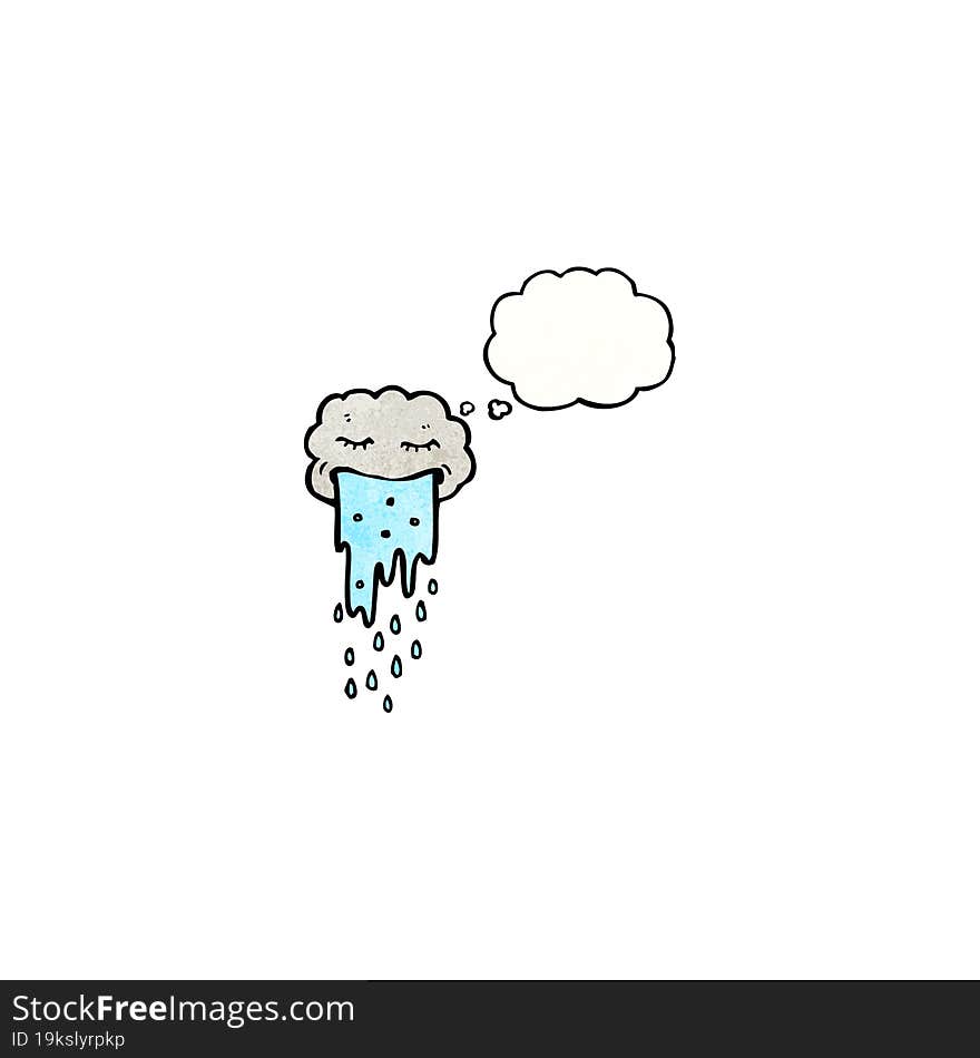 cartoon raincloud with thought bubble