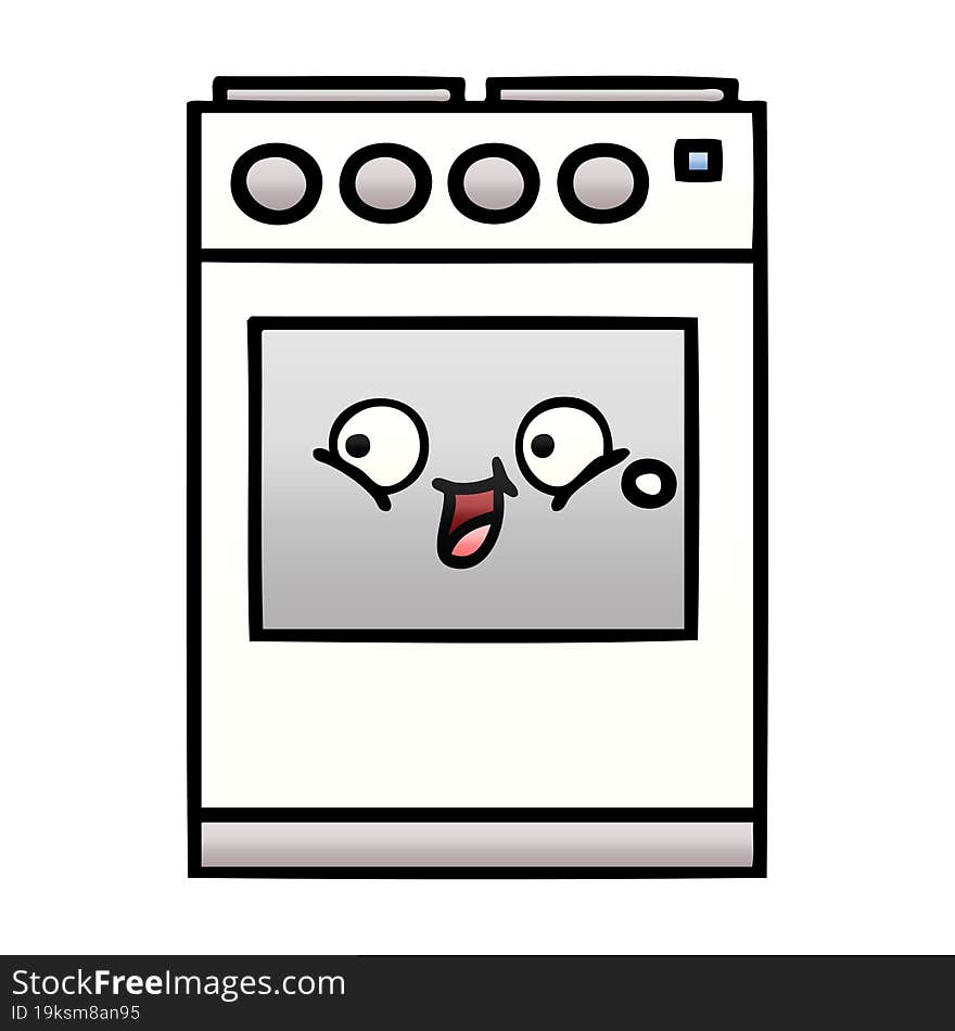 gradient shaded cartoon kitchen oven