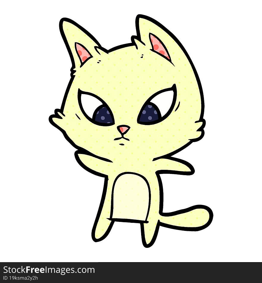 confused cartoon cat. confused cartoon cat