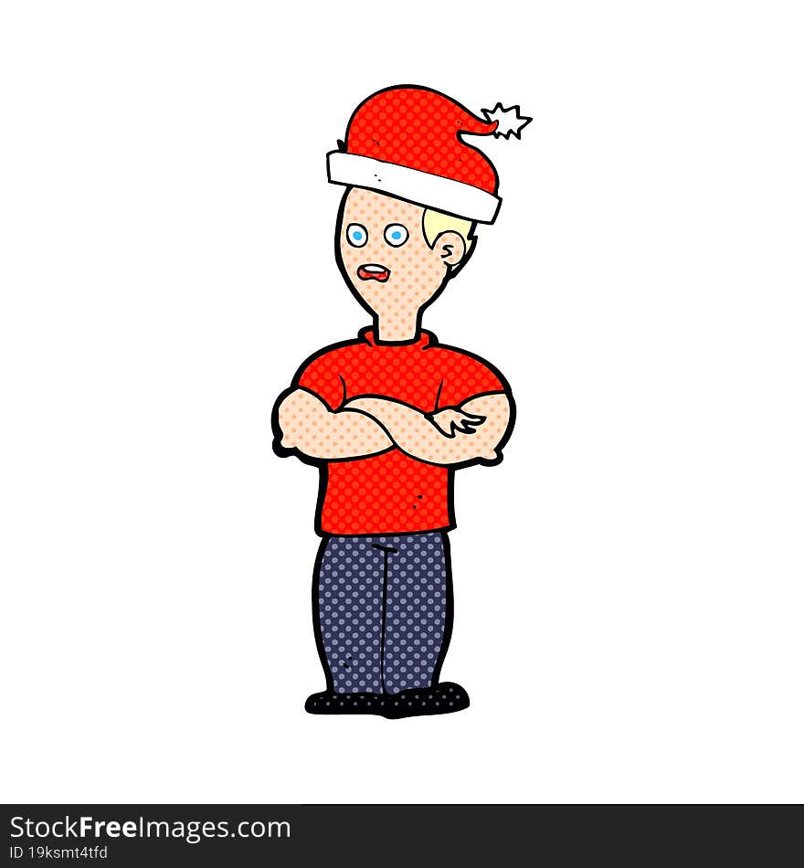 cartoon man getting ready for christmas. cartoon man getting ready for christmas