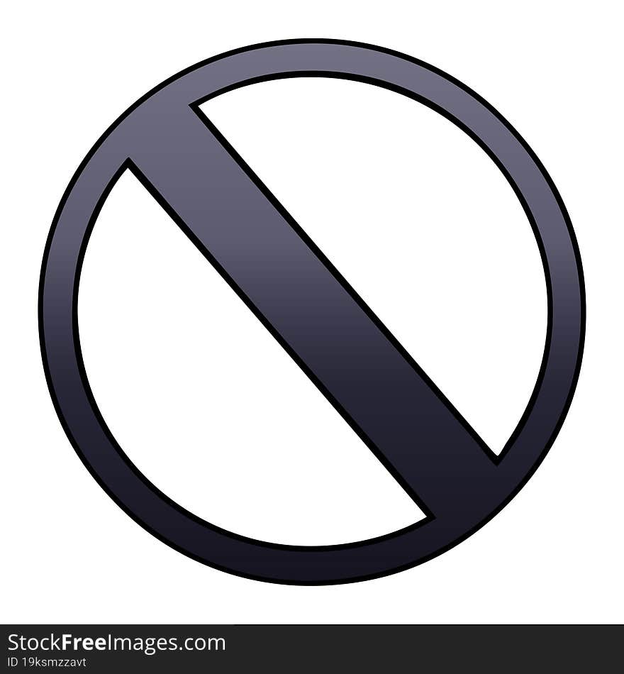 gradient shaded cartoon of a no entry sign