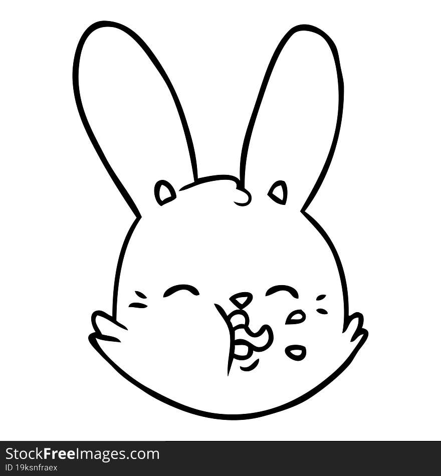 cartoon funny rabbit face. cartoon funny rabbit face