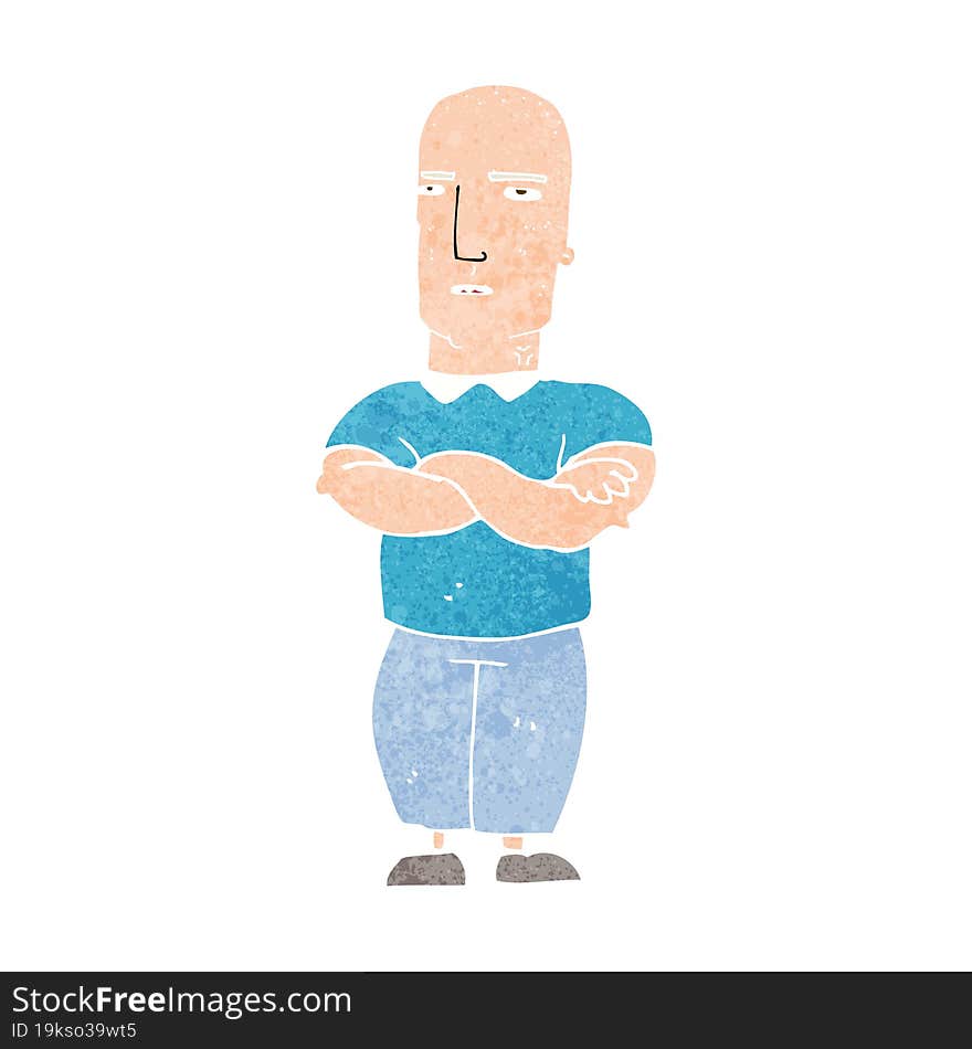 cartoon annoyed bald man