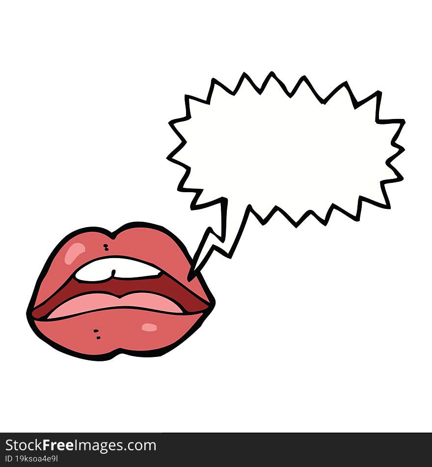 Open Mouth Cartoon Symbol With Speech Bubble