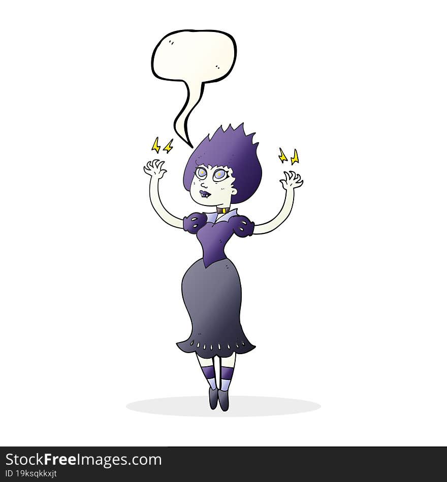 Speech Bubble Cartoon Vampire Girl