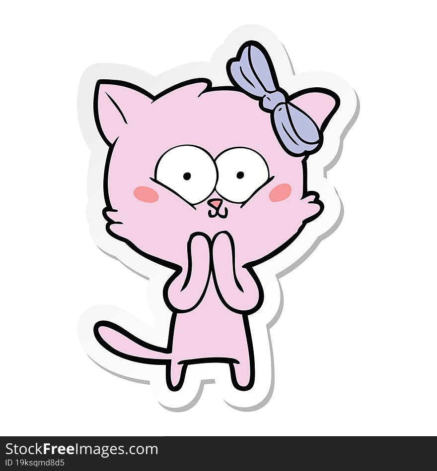 sticker of a cartoon cat