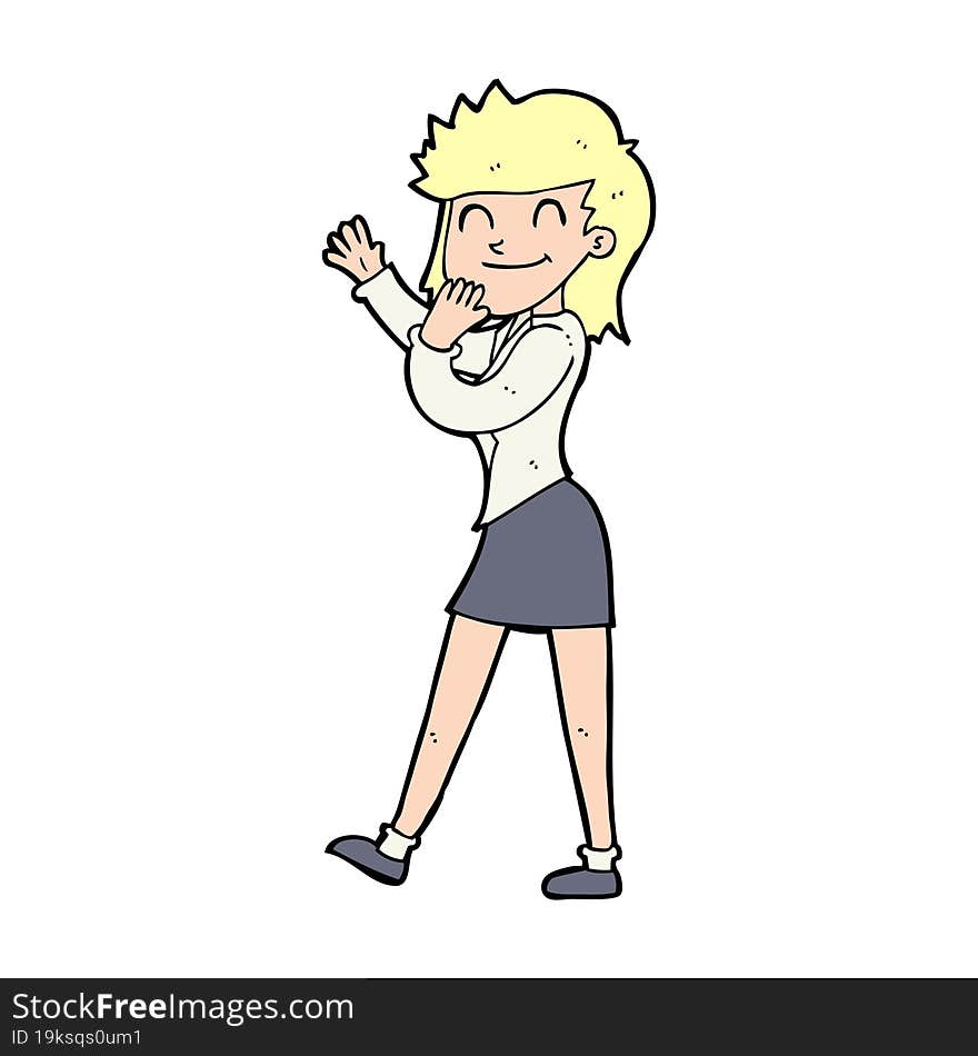 Cartoon Happy Businesswoman