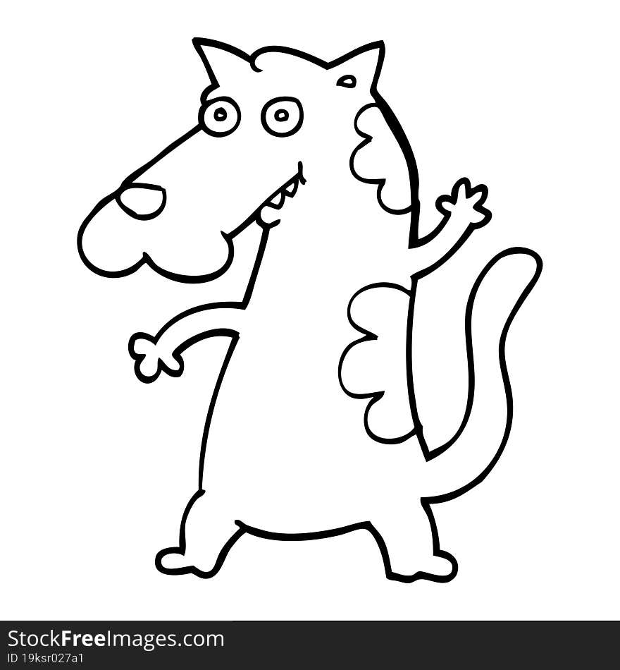 Line Drawing Cartoon Dog