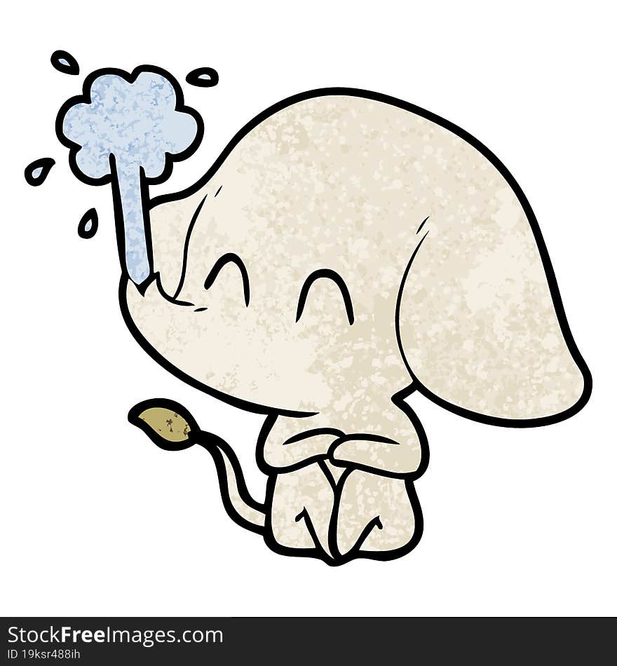 cute cartoon elephant spouting water. cute cartoon elephant spouting water