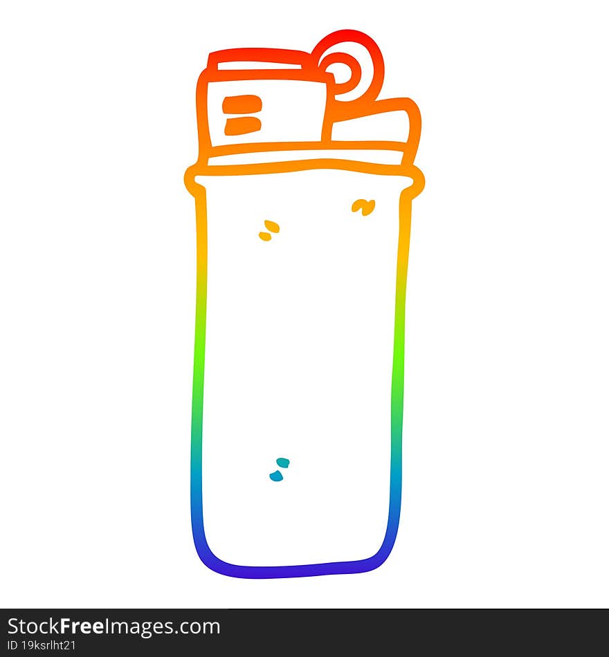 rainbow gradient line drawing cartoon disposable lighter