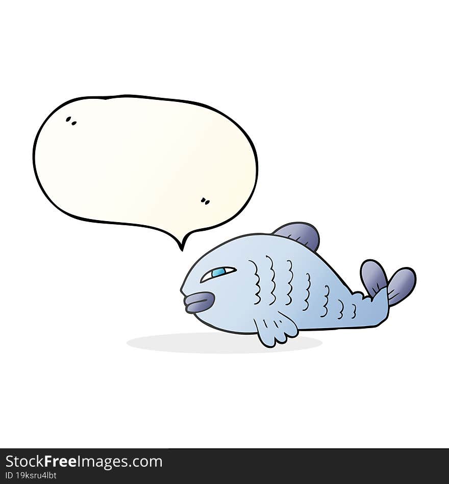 freehand drawn speech bubble cartoon fish