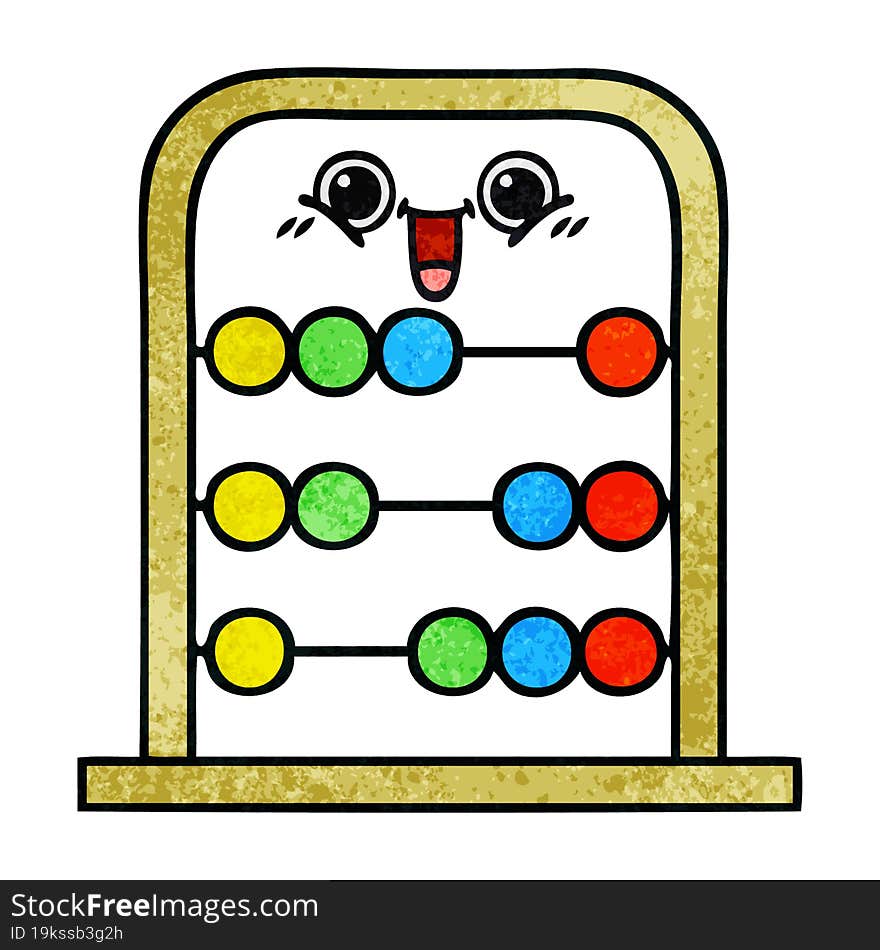 Retro Grunge Texture Cartoon Abacus