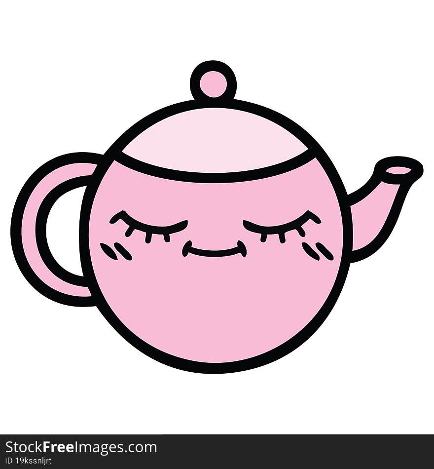 cute cartoon of a teapot. cute cartoon of a teapot