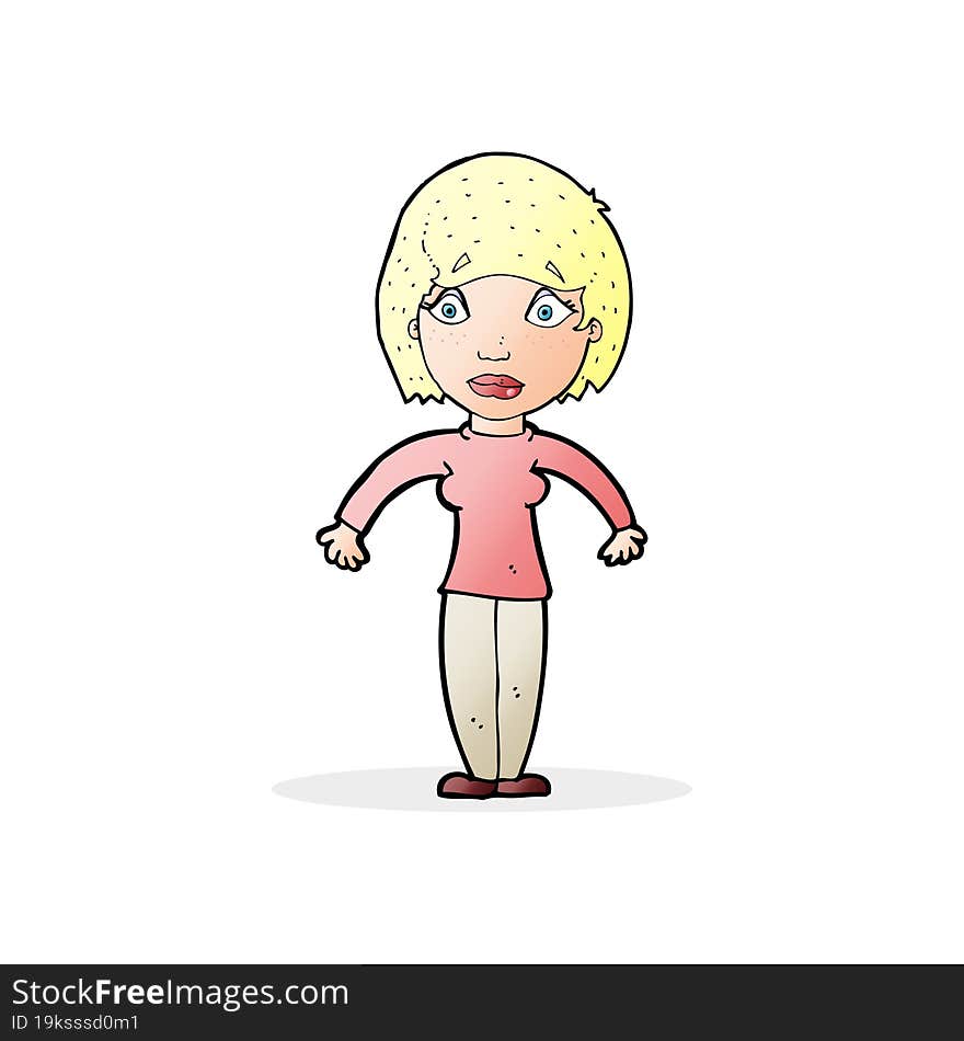 cartoon surprised woman