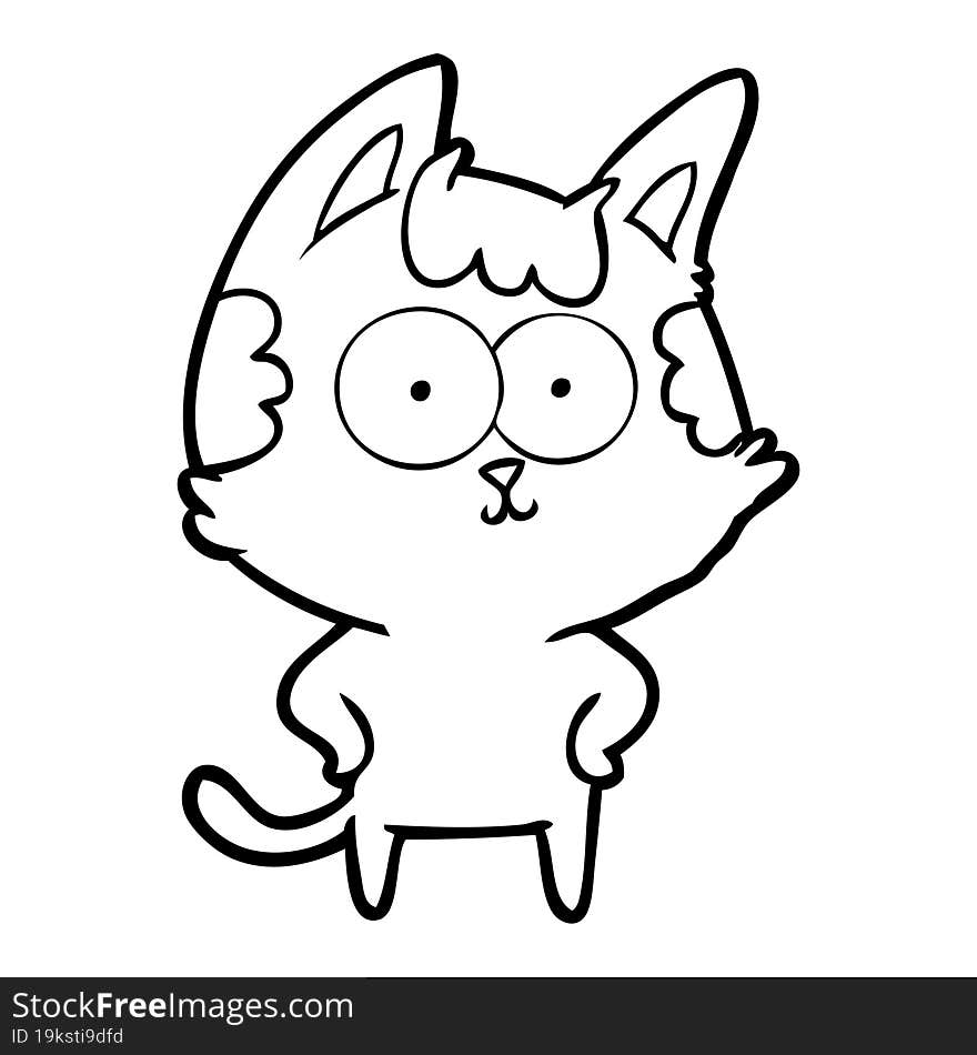 happy cartoon cat. happy cartoon cat