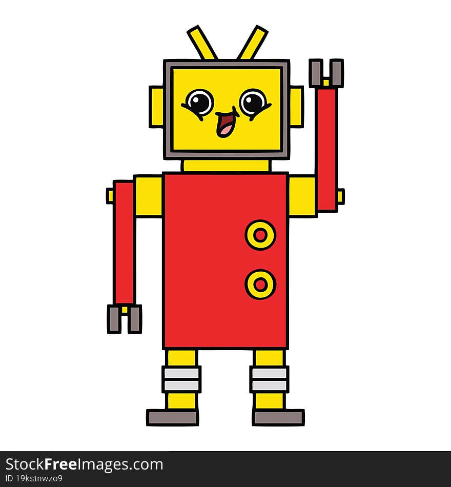 cute cartoon of a robot. cute cartoon of a robot