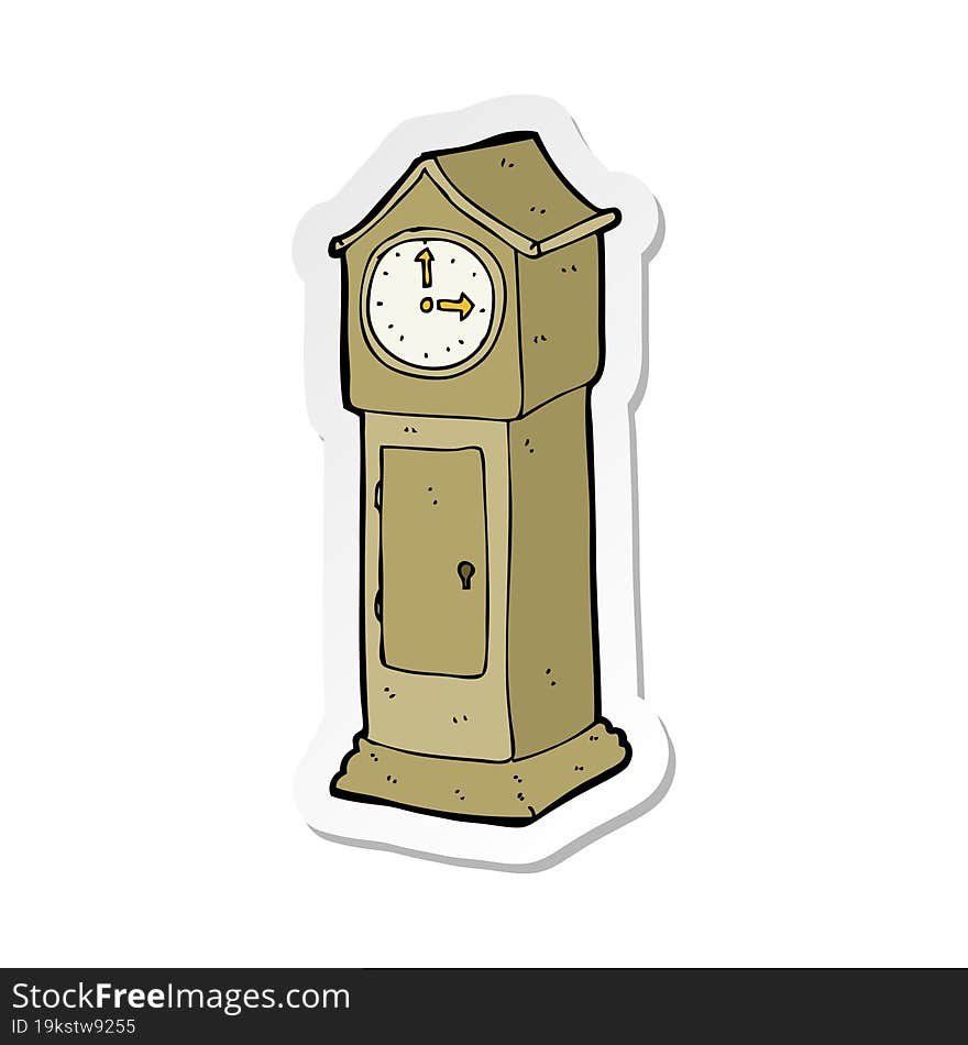 Sticker Of A Cartoon Grandfather Clock